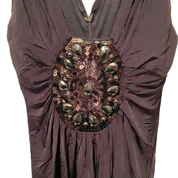 Twenty One Black Sleeves Sequin Medallion Party Dress Y2k  Size S NWT‎ - Picture 2 of 11